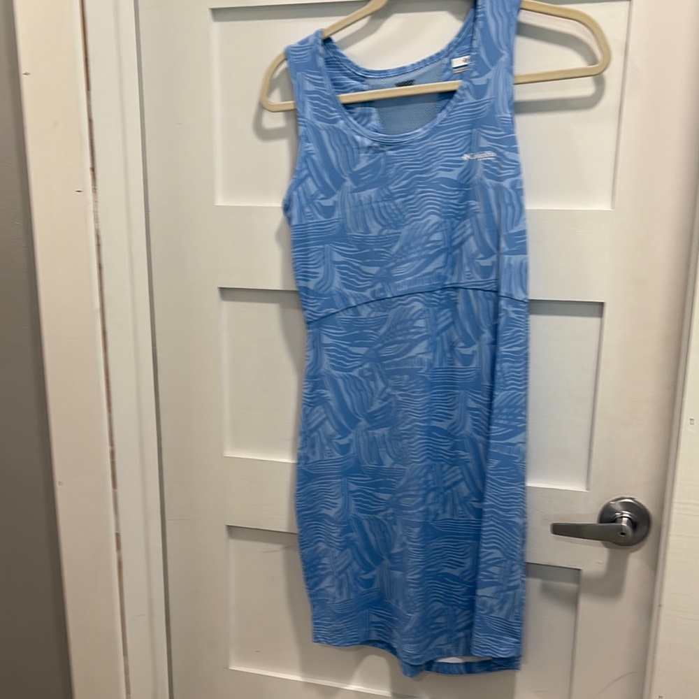 Columbia Blue Patterned Sleeveless Dress